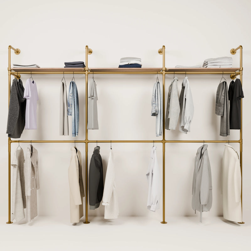 KIM DOUBLE 3 OAK – 3 top shelves | gold