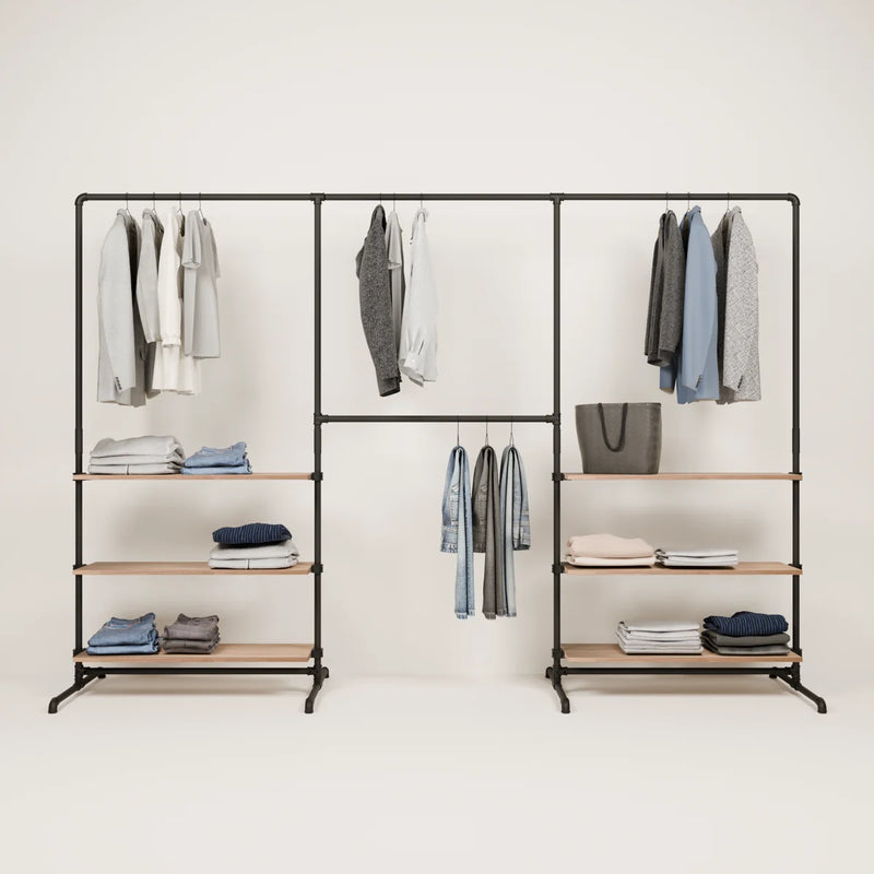 LAS 3 OAK – 6 shelves | Shelf with storage compartments