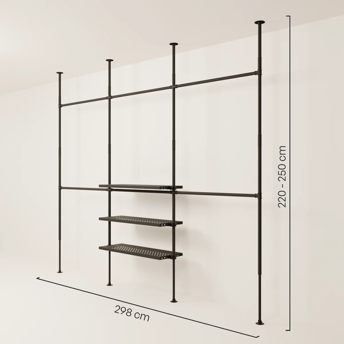 LOFT 3 METAL – 3 rafturi în partea de jos