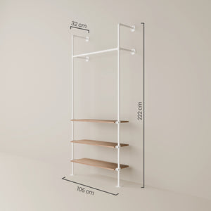 KIM 1 OAK – 3 shelves | white