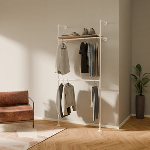 KIM DOUBLE 1 OAK – 1 top shelf | white