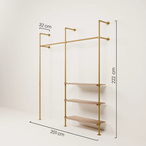 KIM 2 OAK – 3 shelves | gold