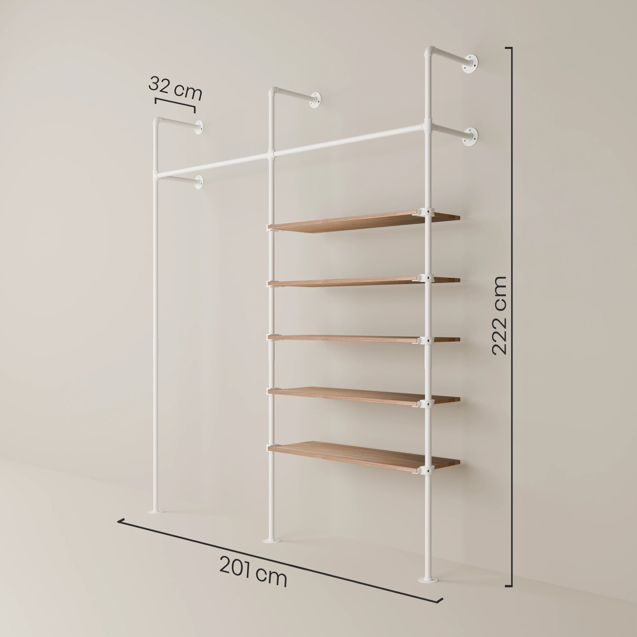 KIM 2 OAK – 5 rafturi | alb