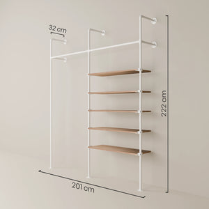 KIM 2 OAK – 5 rafturi | alb