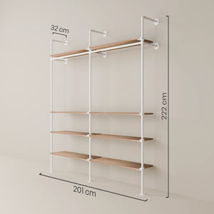 KIM 2 OAK – 8 shelves | white