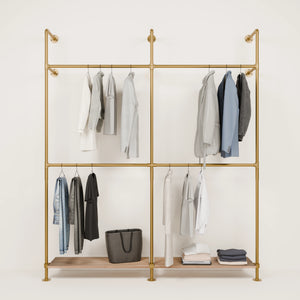 KIM DOUBLE 2 OAK –  2 bottom shelves | gold