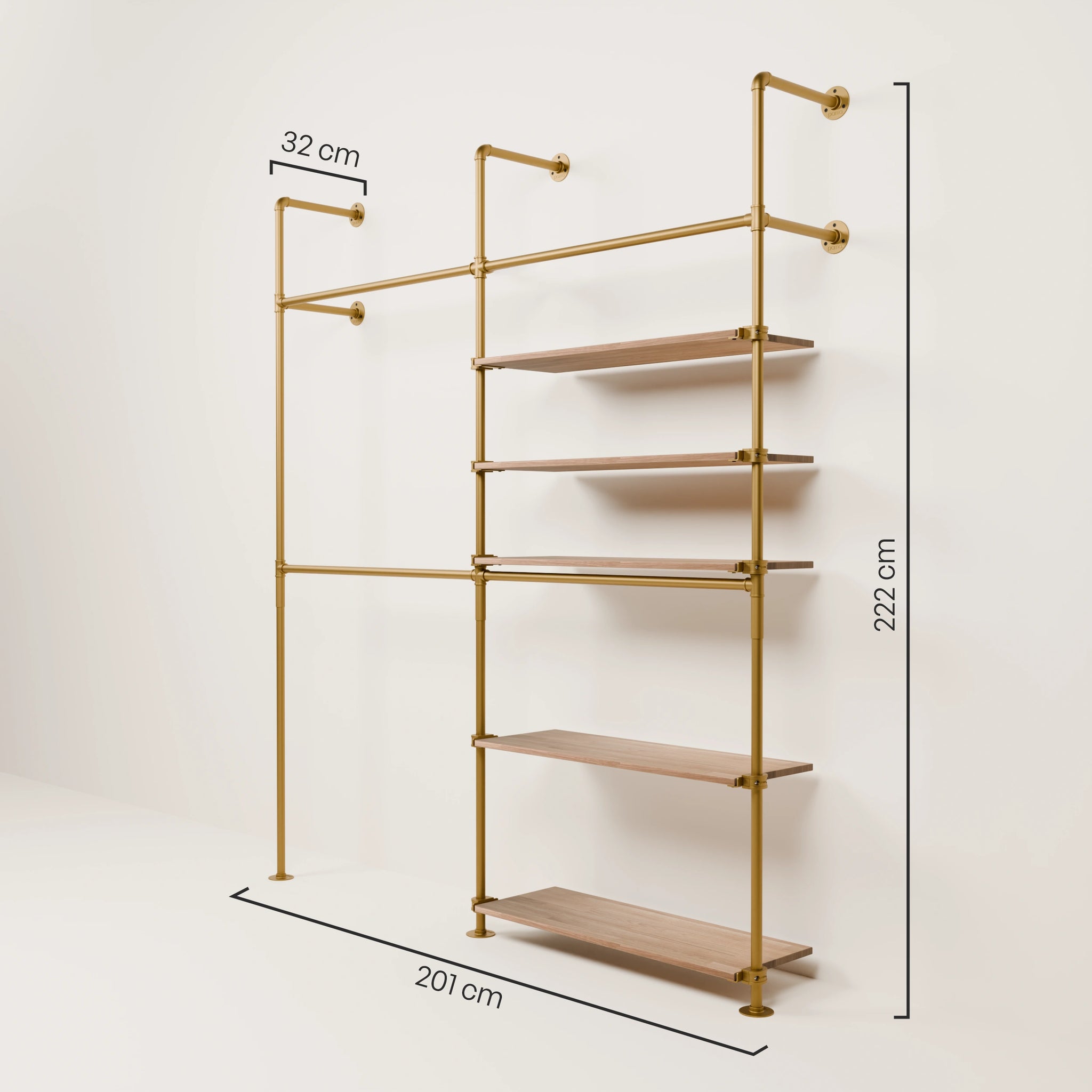 KIM DOUBLE 2 OAK – 5 rafturi dreapta | aur