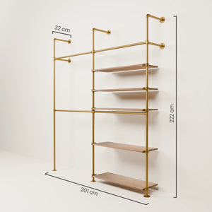 KIM DOUBLE 2 OAK – 5 rafturi dreapta | aur