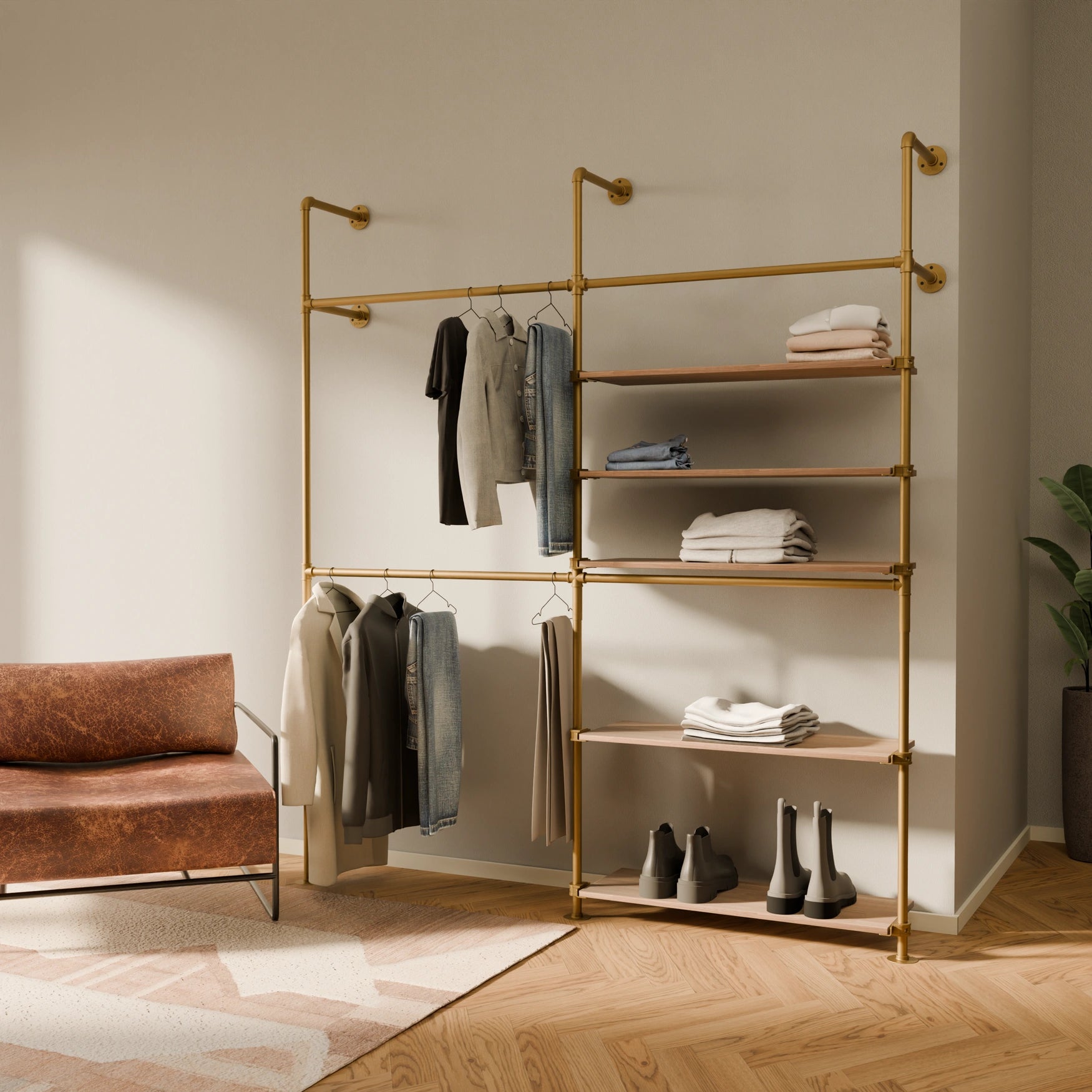 KIM DOUBLE 2 OAK – 5 rafturi dreapta | aur