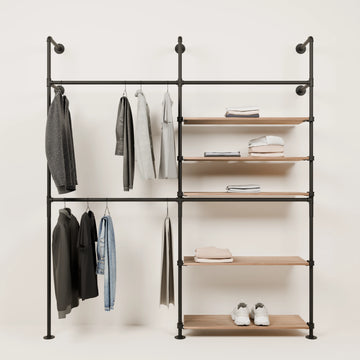 KIM DOUBLE 2 OAK – 5 shelves on the right