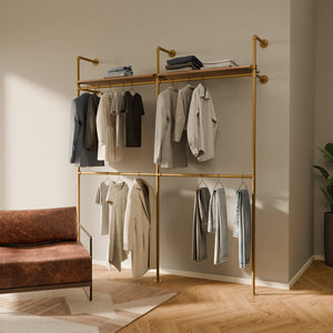KIM DOUBLE 2 OAK –  2 top shelves | gold