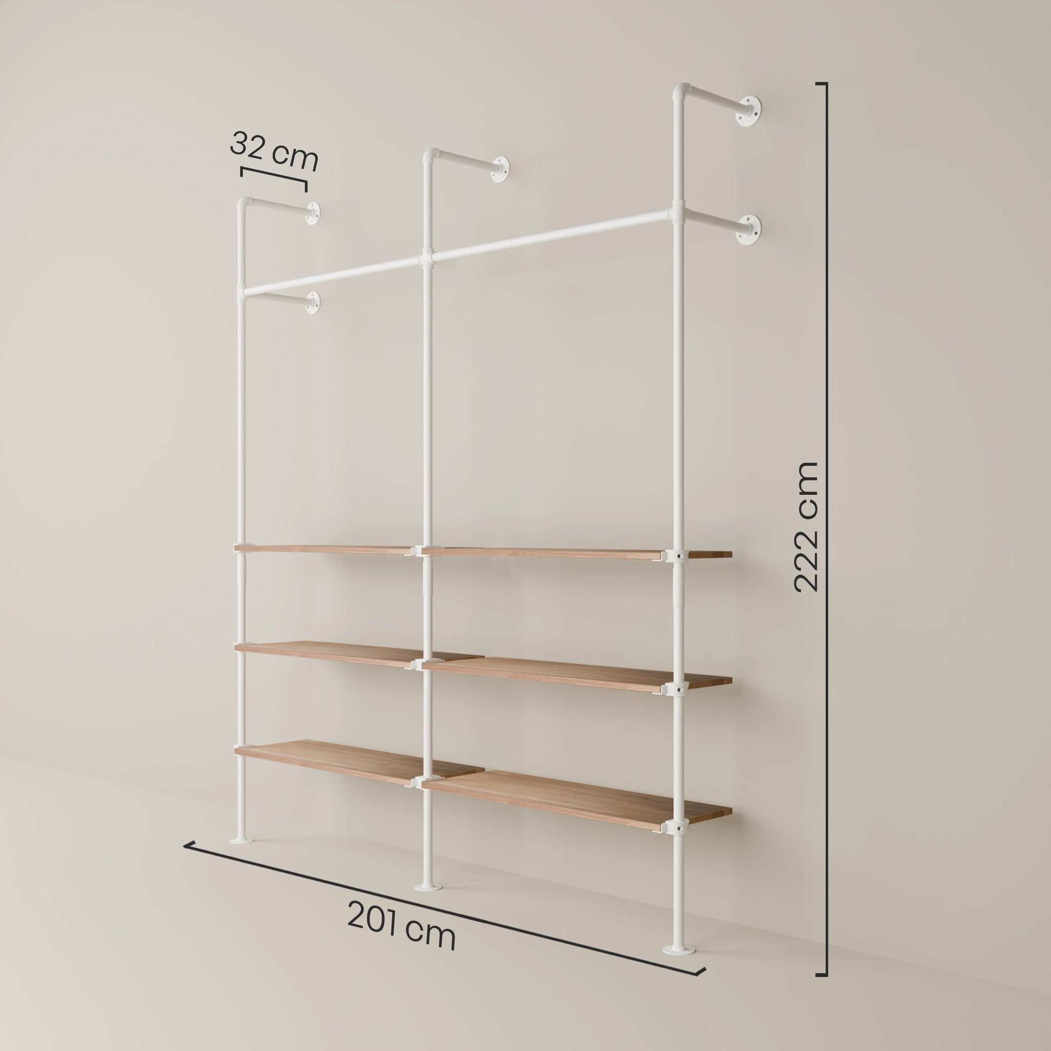 KIM 2 OAK – 6 rafturi | alb