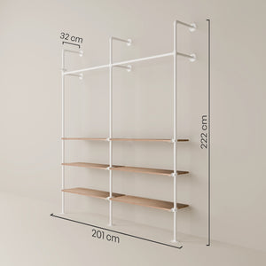 KIM 2 OAK – 6 shelves | white