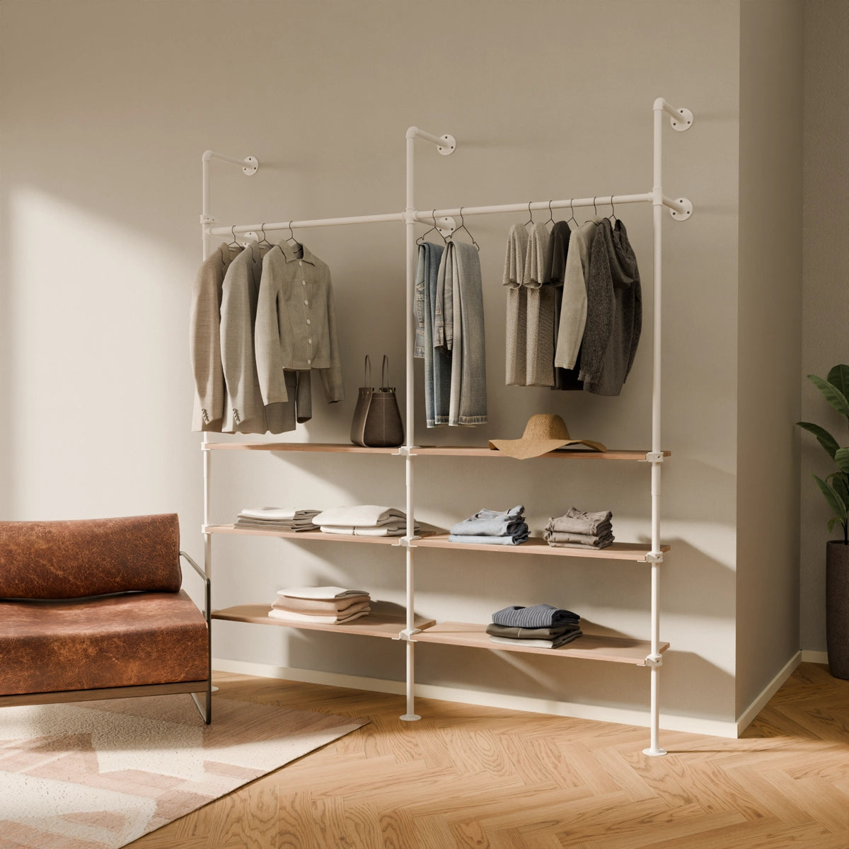 KIM 2 OAK – 6 shelves | white