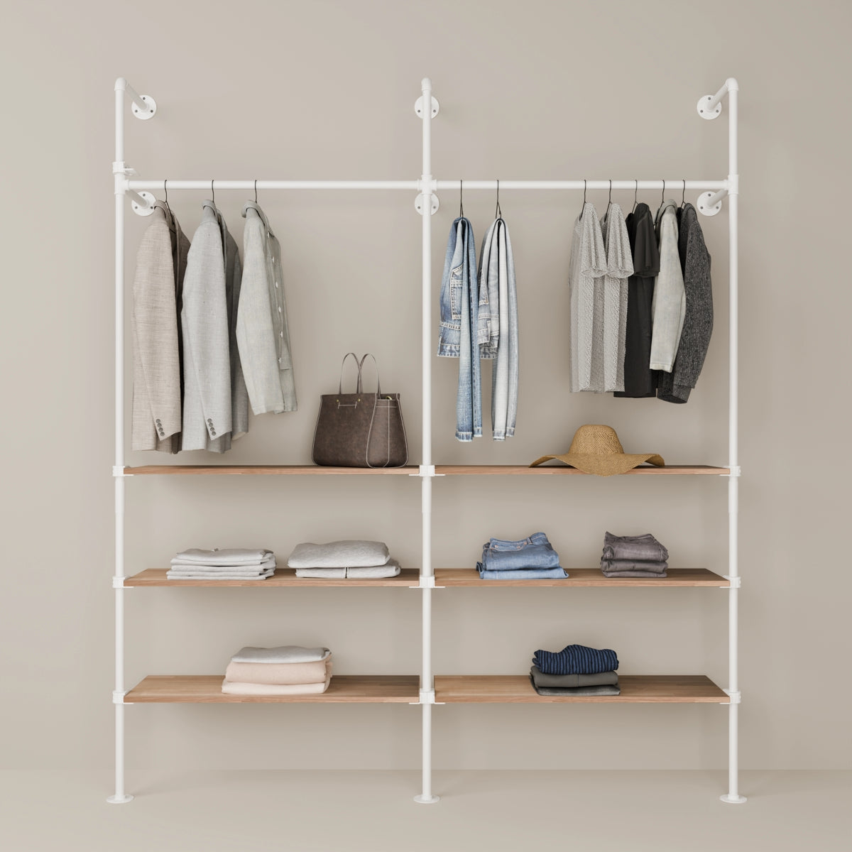 KIM 2 OAK – 6 shelves | white