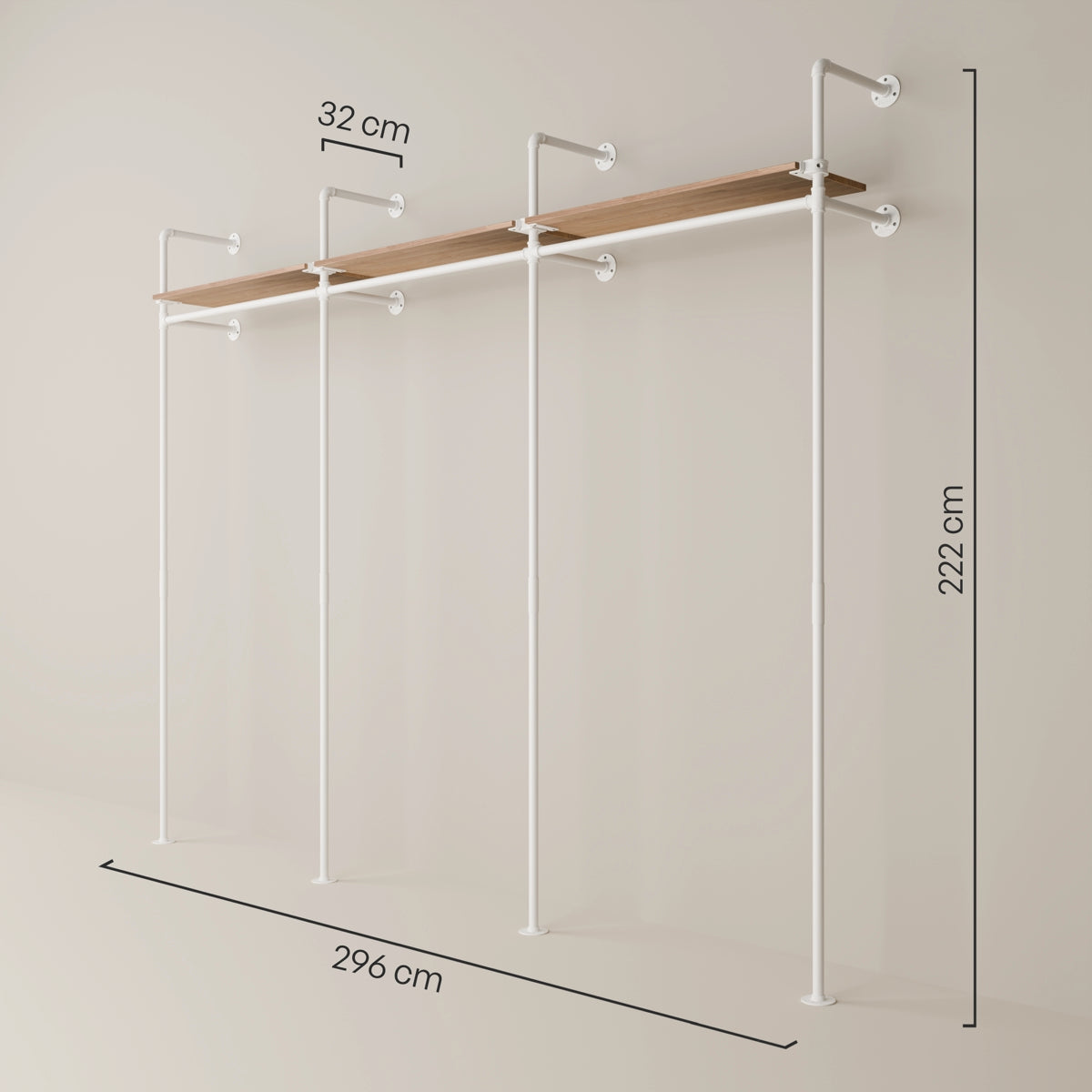 KIM 3 OAK – 3 top shelves | white