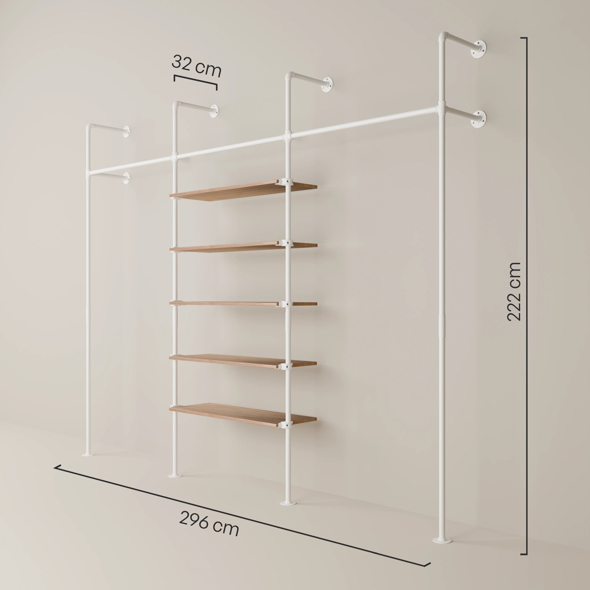 KIM 3 OAK – 5 rafturi | alb