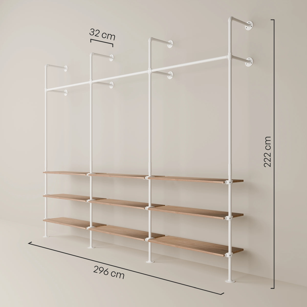 KIM 3 OAK – 9 shelves | white