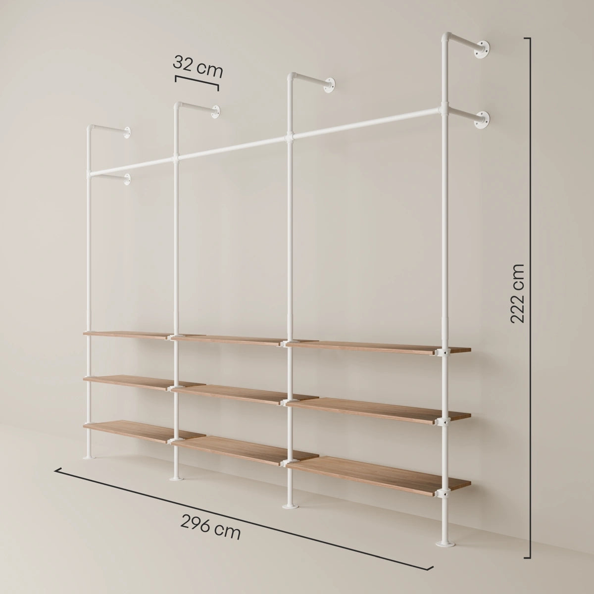 KIM 3 OAK – 9 rafturi | alb