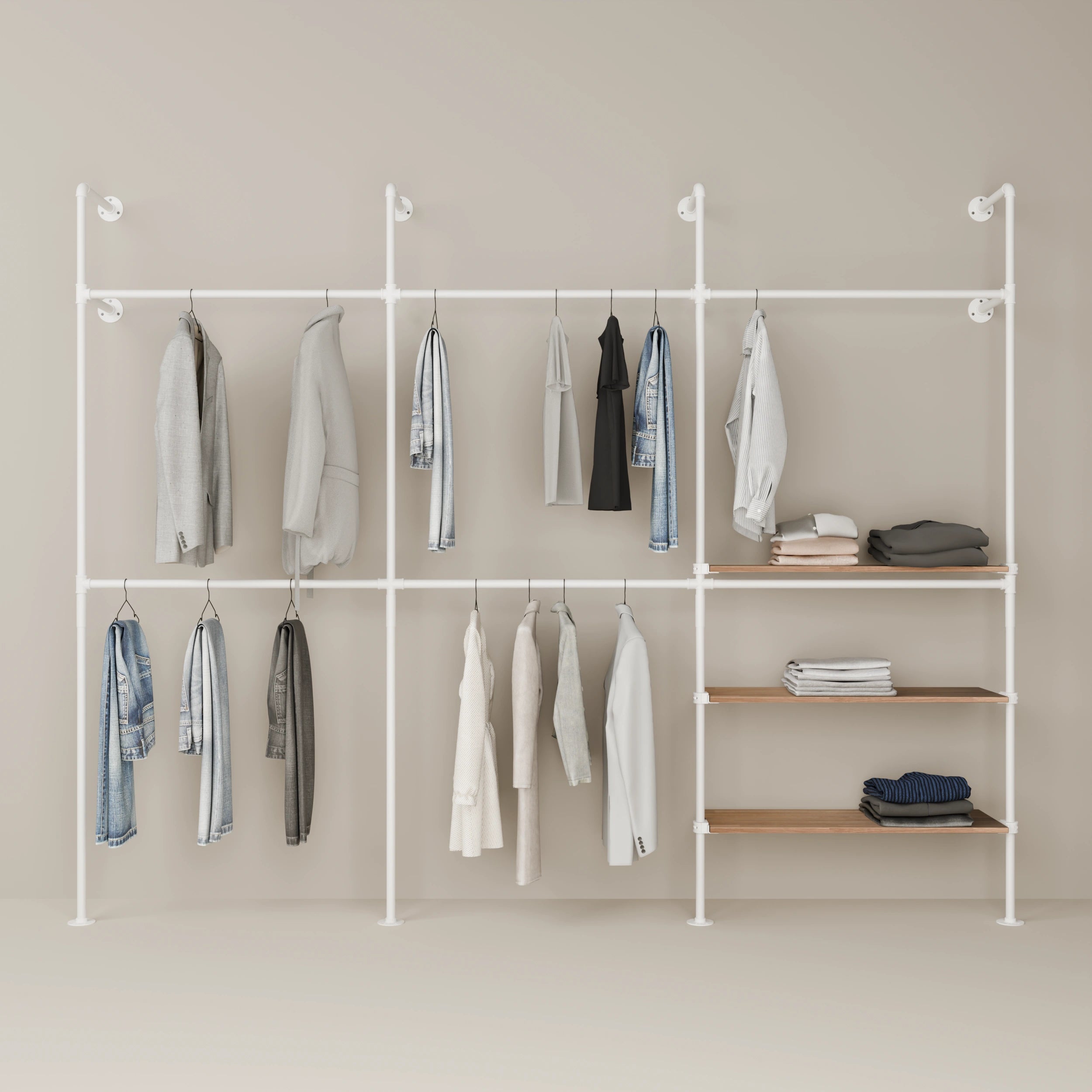 KIM DOUBLE 3 OAK – 3 rafturi dreapta | alb