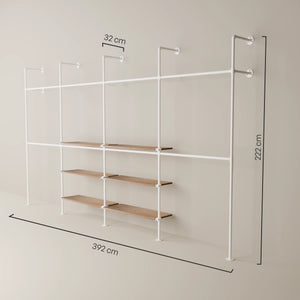 KIM DOUBLE 4 OAK – 6 rafturi în centru | alb