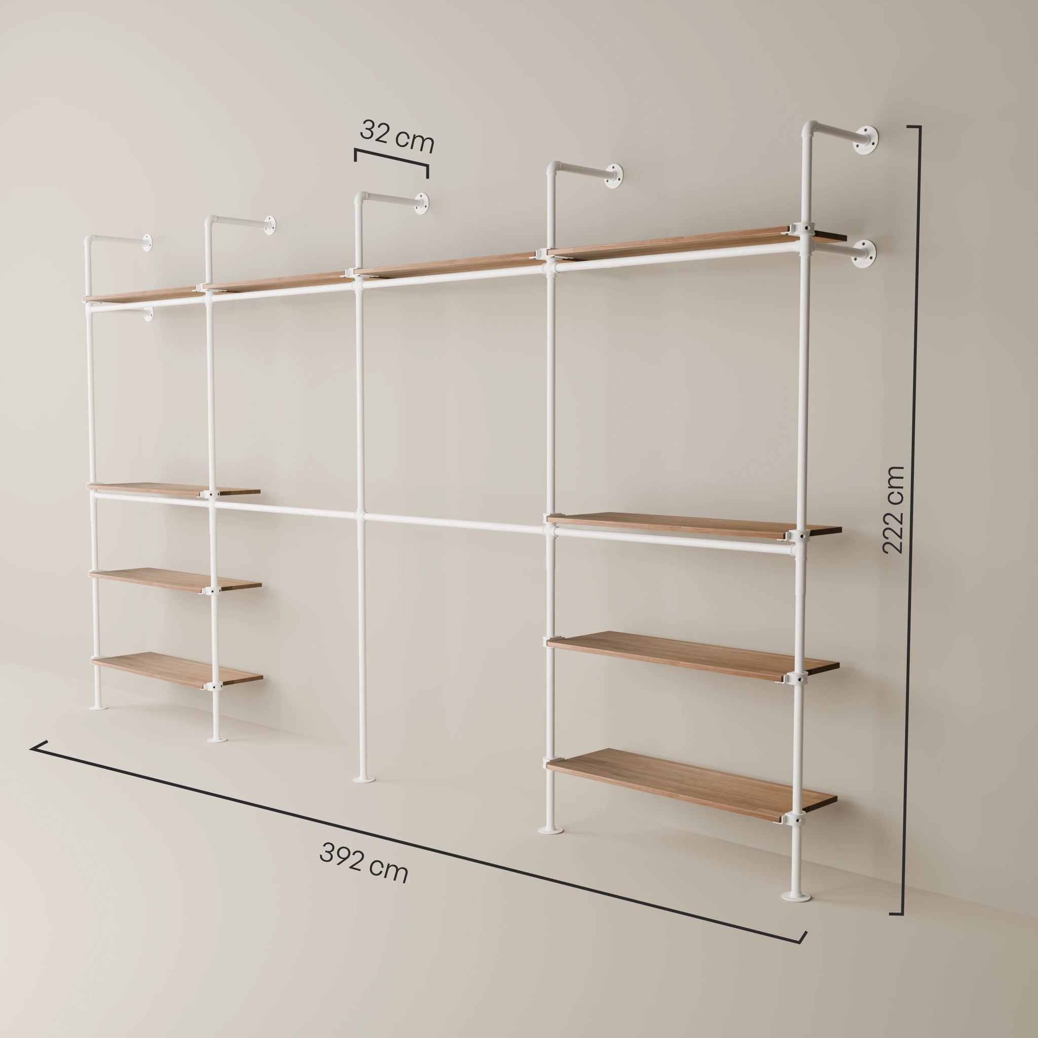 KIM DOUBLE 4 OAK – 10 rafturi superioare | alb