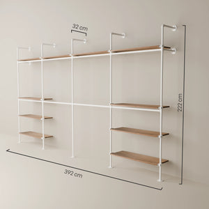 KIM DOUBLE 4 OAK – 10 rafturi superioare | alb