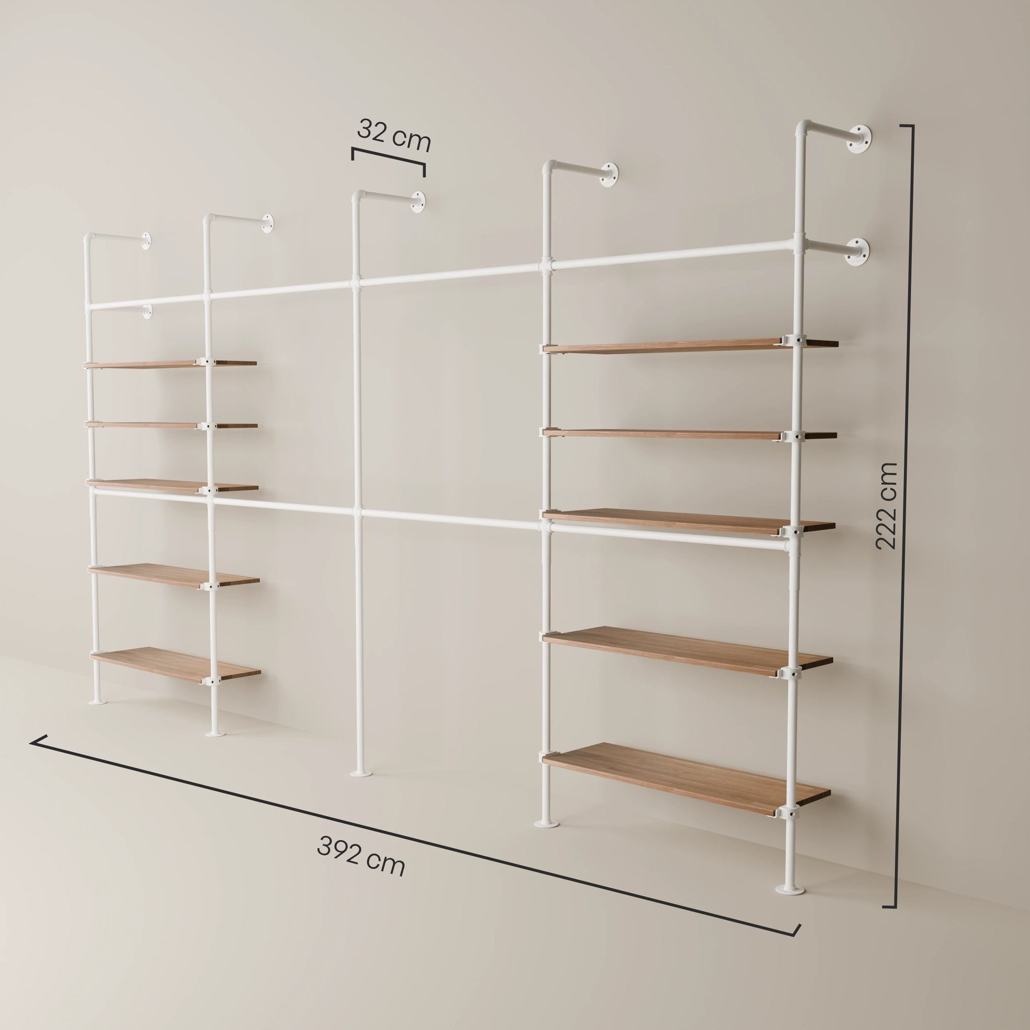 KIM DOUBLE 4 OAK – 10 rafturi | alb