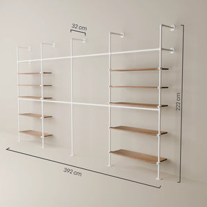 KIM DOUBLE 4 OAK – 10 rafturi | alb