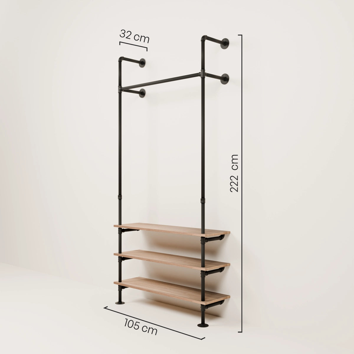 ALVA OAK – Wall Coat Rack with Shelf