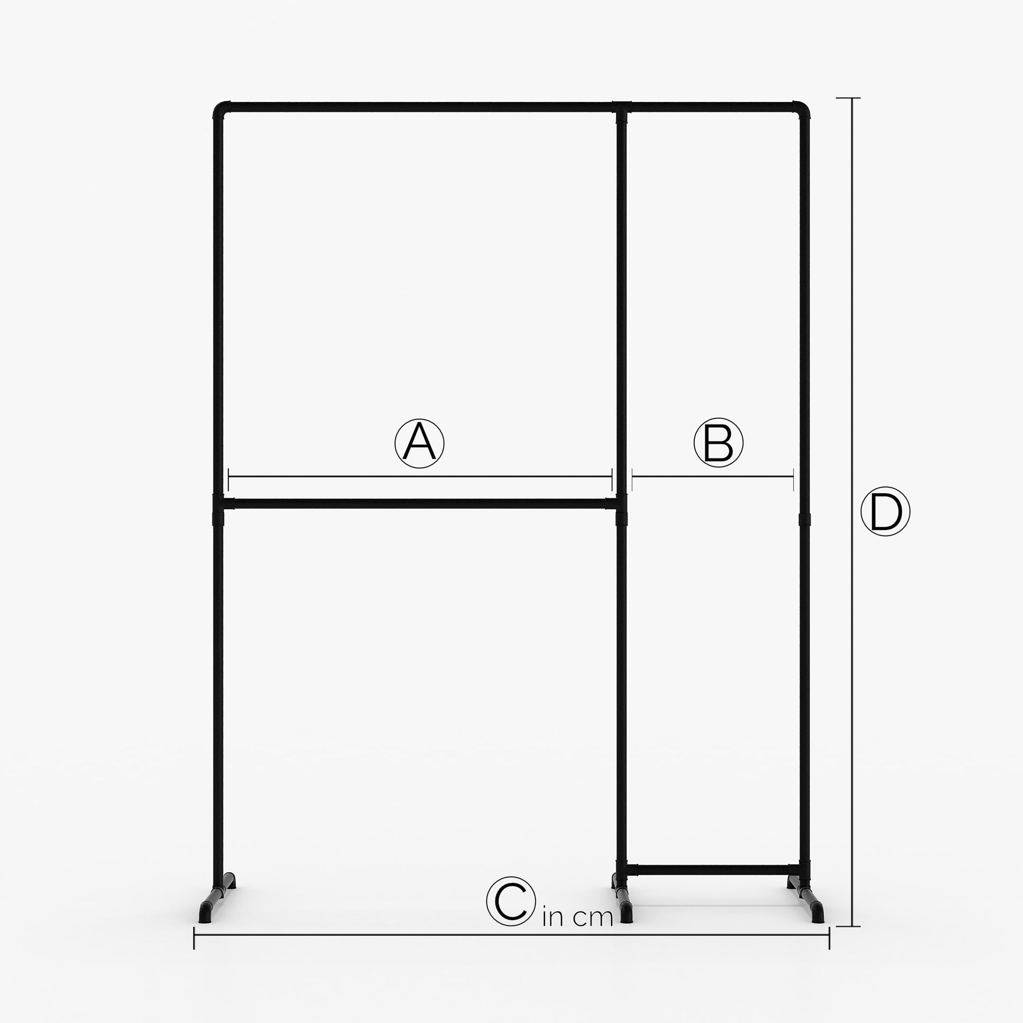 LAS II – Maßanfertigung | Kleiderständer Industrial | Industrie Design | schwarze Rohre